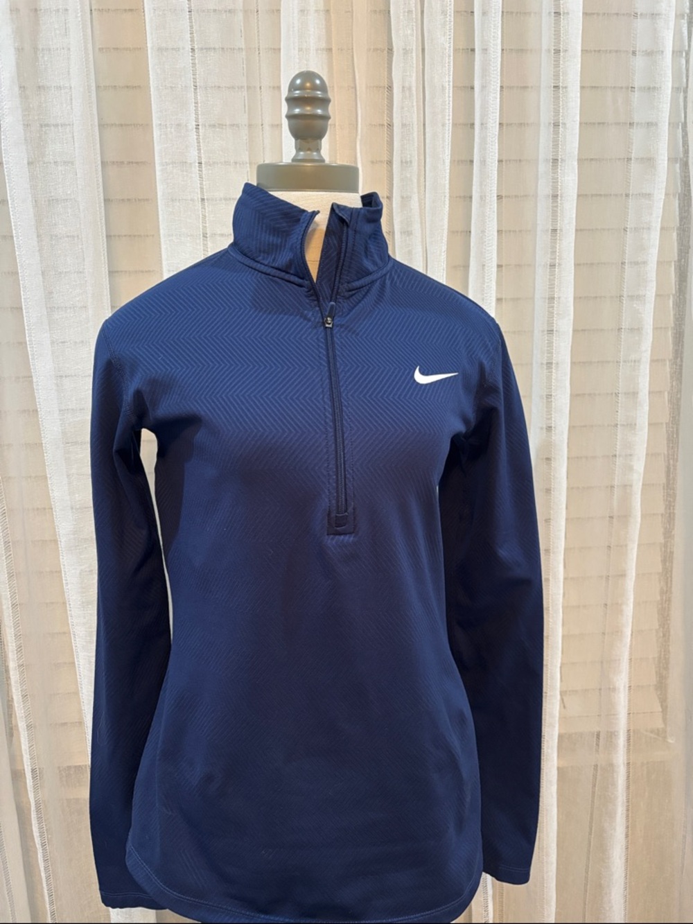 Nike Navy Blue Quarter-Zip Pullover Sweatshirt